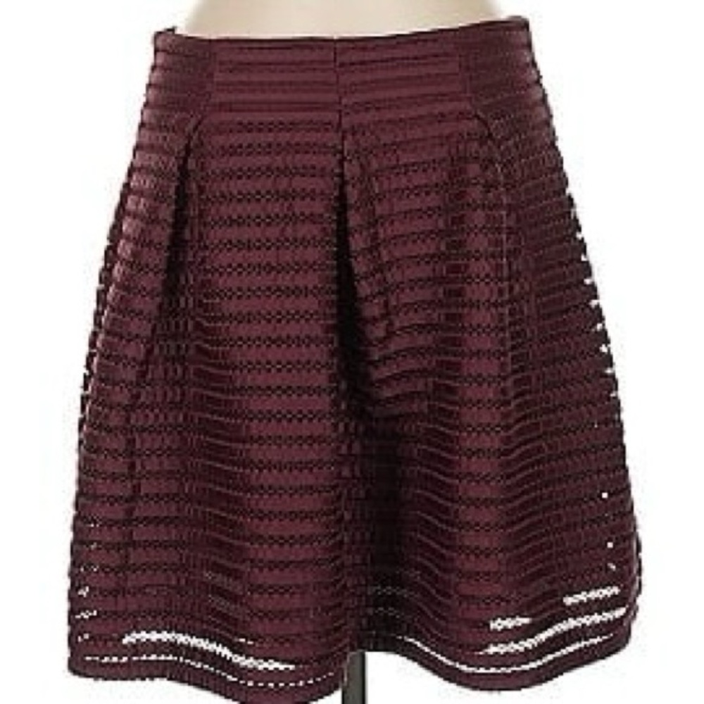 Pleated Maroon Skirt